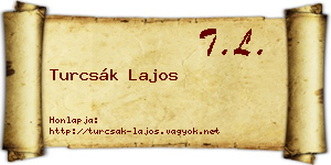 Turcsák Lajos névjegykártya